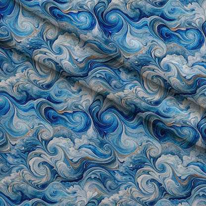 Watercolor Waves Pattern 7 Minky Fabric