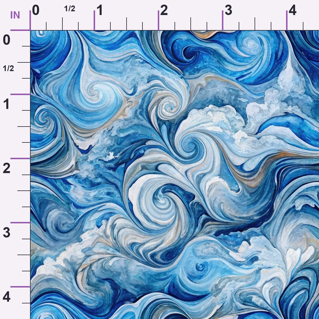 Watercolor Waves Pattern 7 Minky Fabric