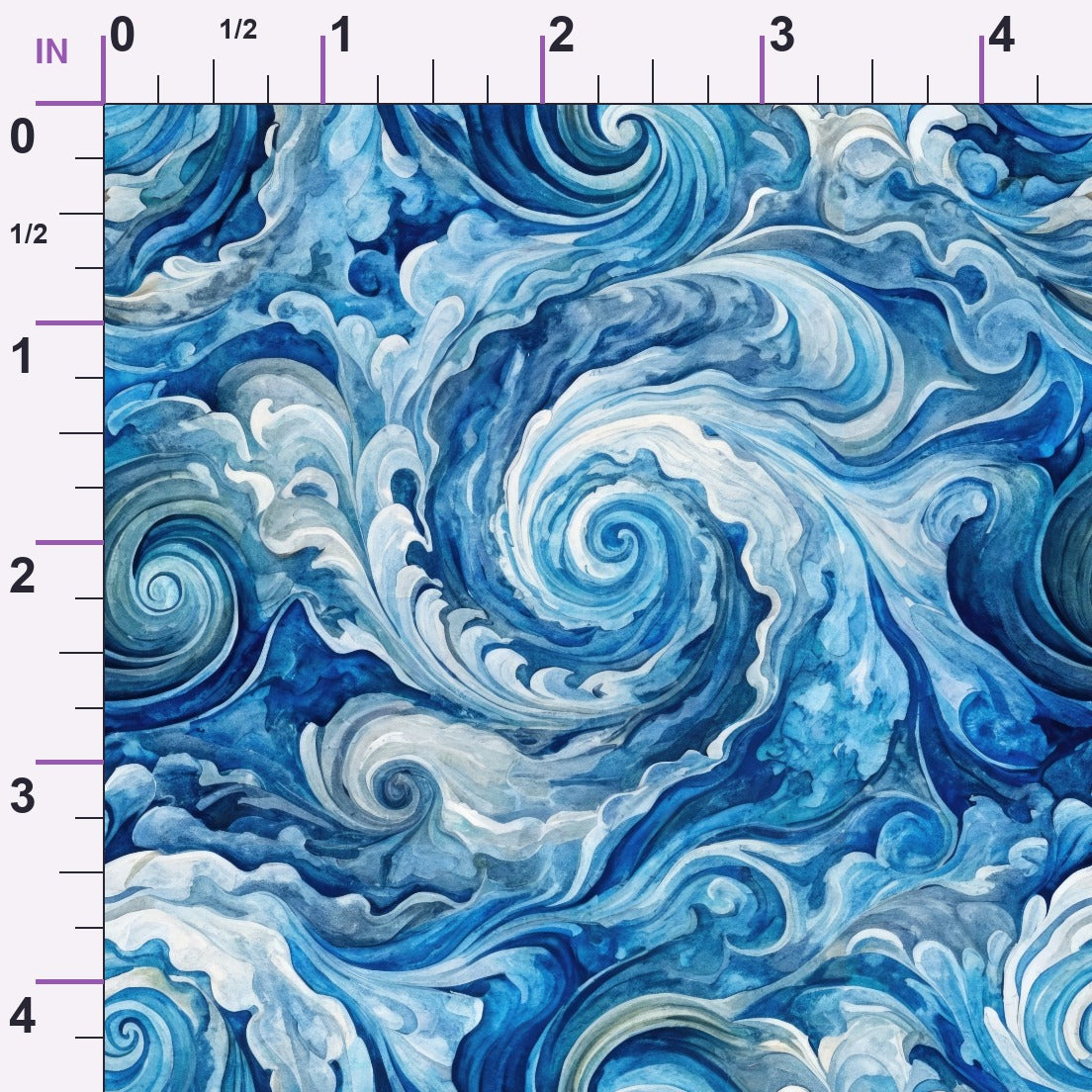 Watercolor Waves Pattern 9 Minky Fabric