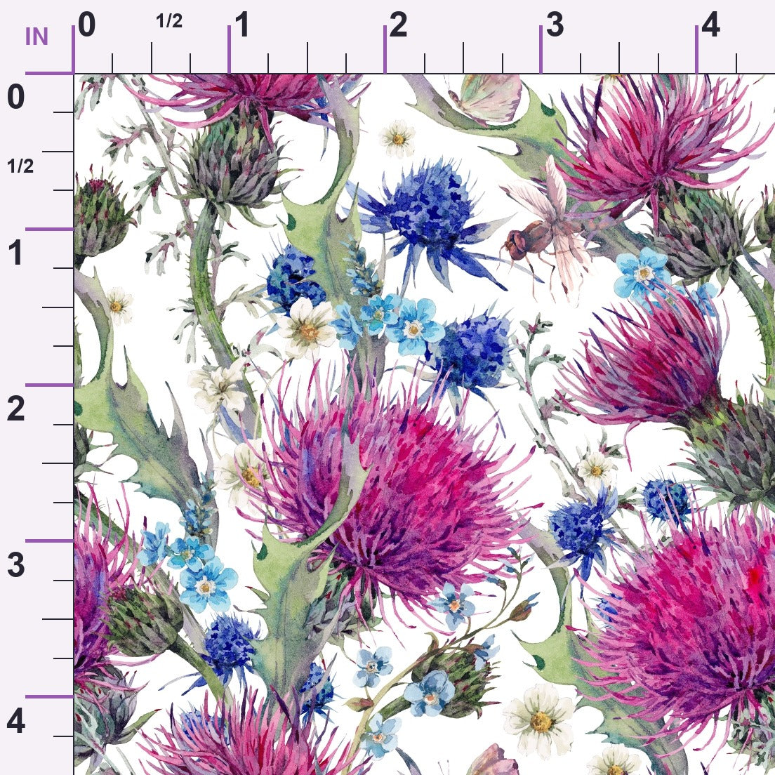 Watercolor Wild Flowers Pattern Minky Fabric