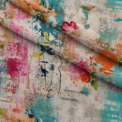 Weathered Blooms Pattern 3 Minky Fabric