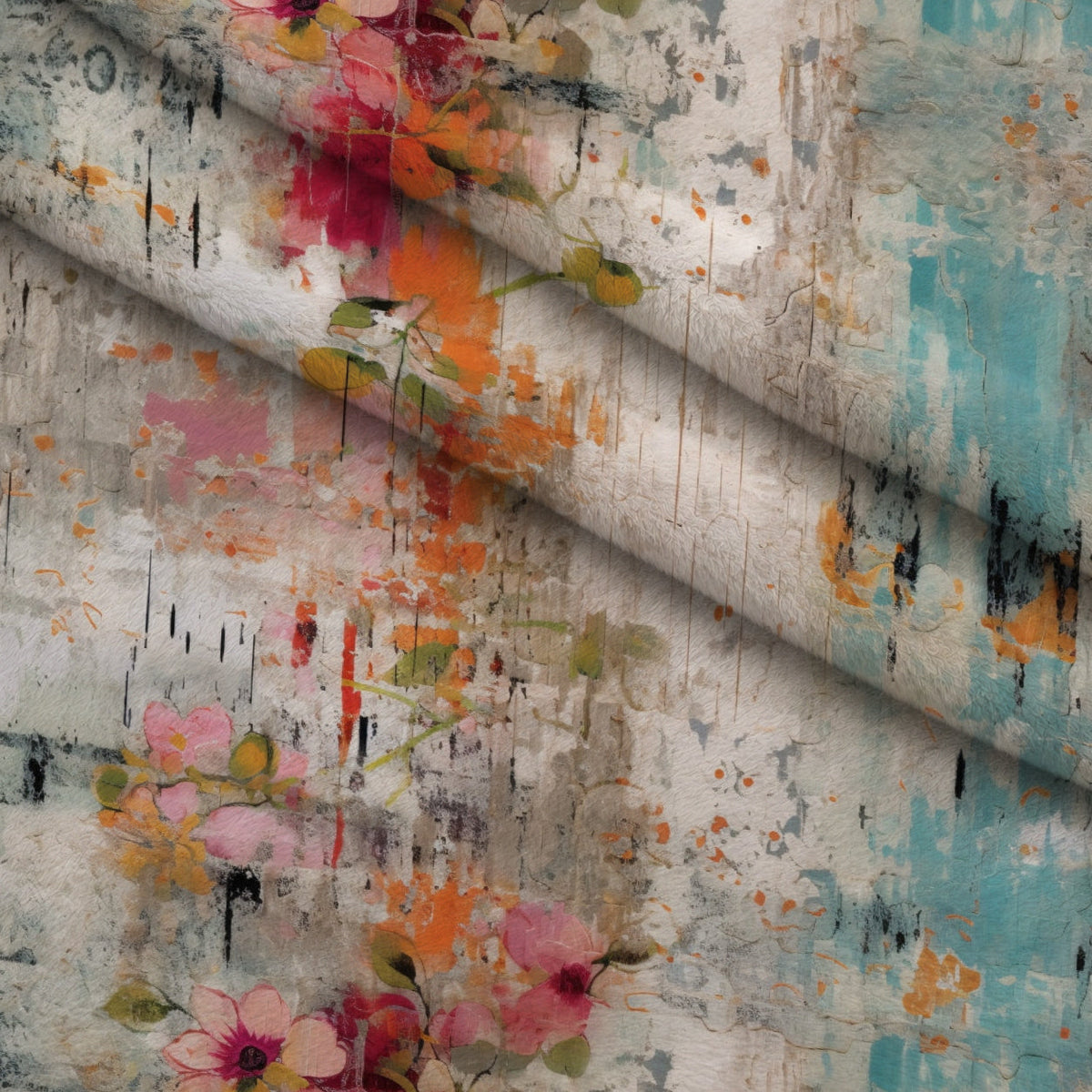 Weathered Blooms Pattern 4 Minky Fabric