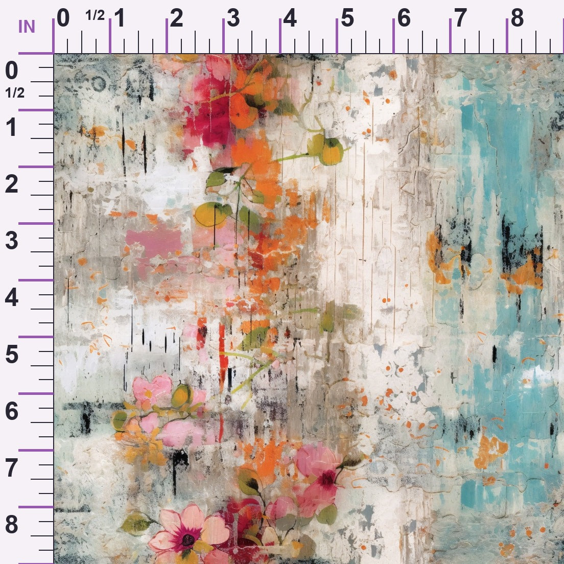 Weathered Blooms Pattern 4 Minky Fabric