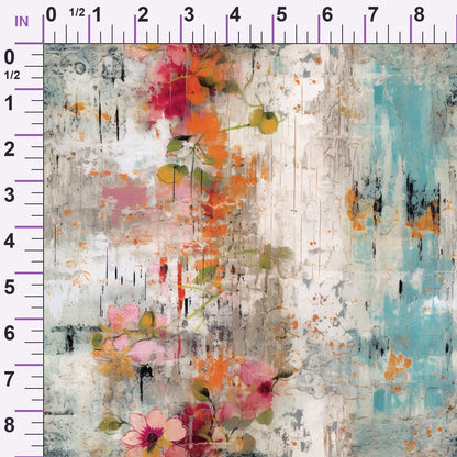Weathered Blooms Pattern 4 Minky Fabric