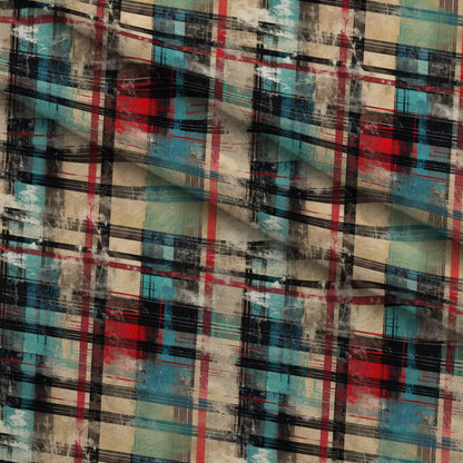 Weathered Tartan Pattern 6 Minky Fabric