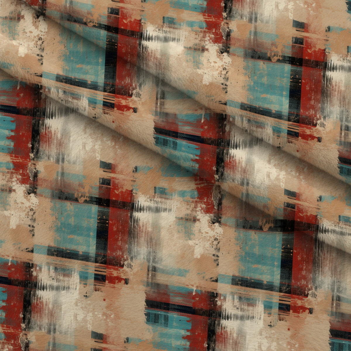 Weathered Tartan Pattern 7 Minky Fabric