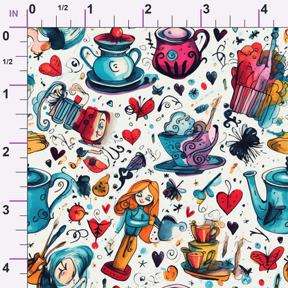 Whimsical Teatime Pattern 10 Minky Fabric