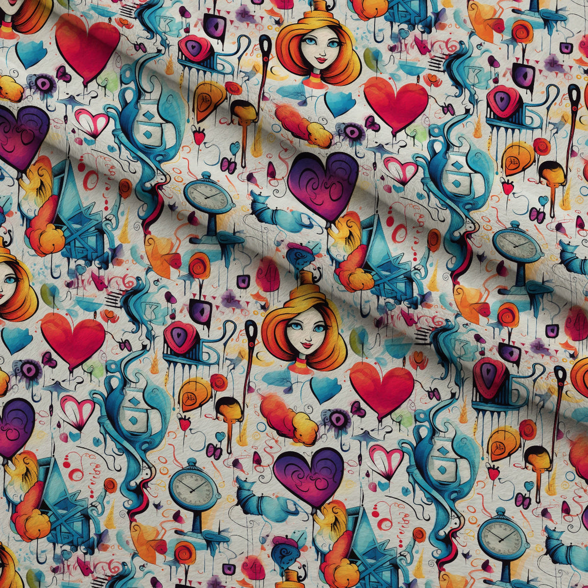 Whimsical Teatime Pattern 11 Minky Fabric