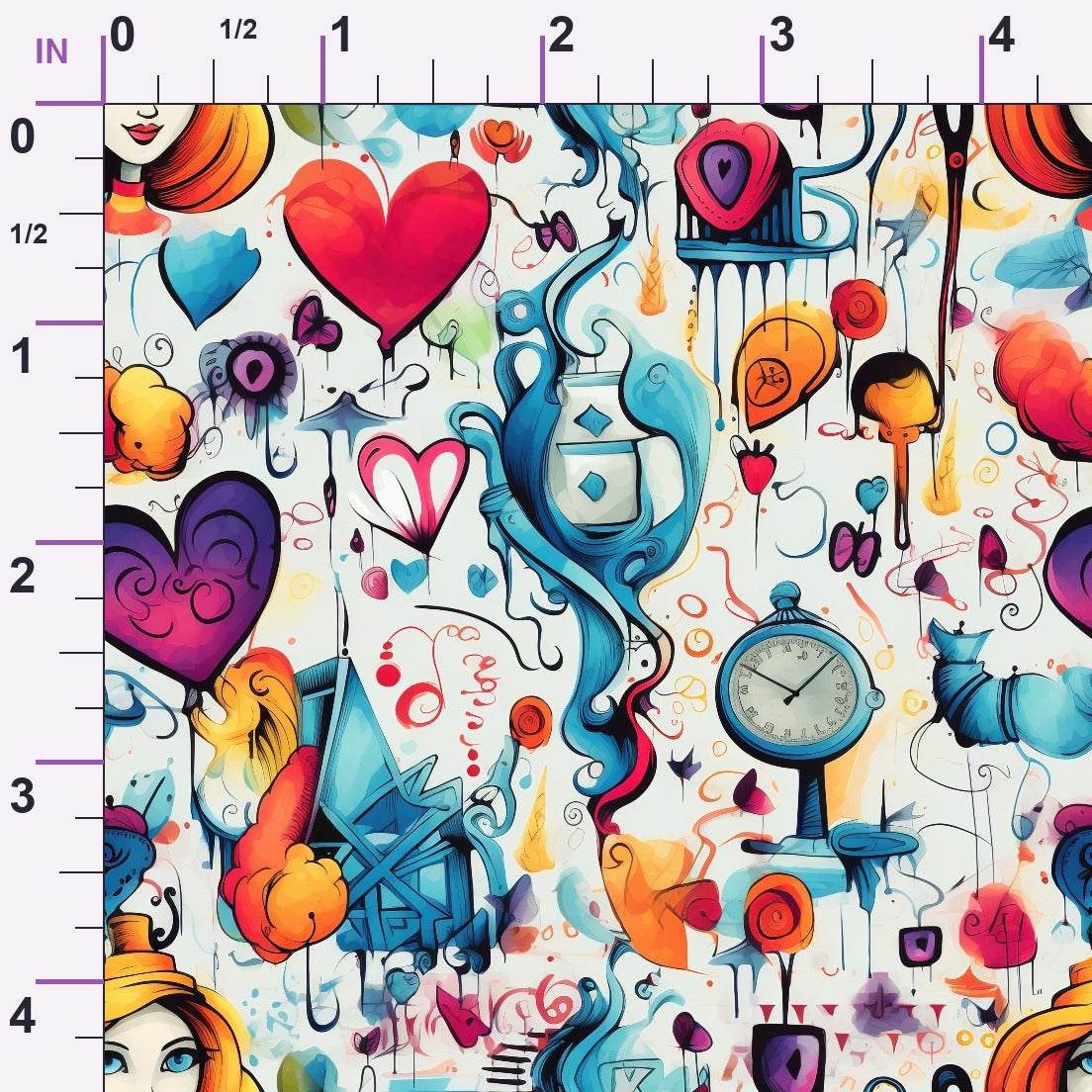Whimsical Teatime Pattern 11 Minky Fabric