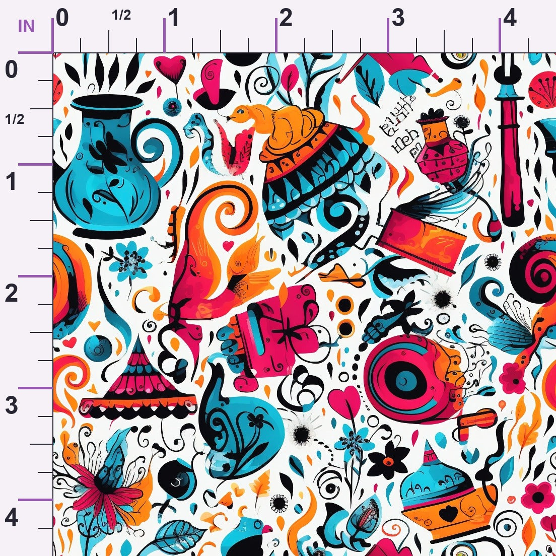 Whimsical Teatime Pattern 12 Minky Fabric