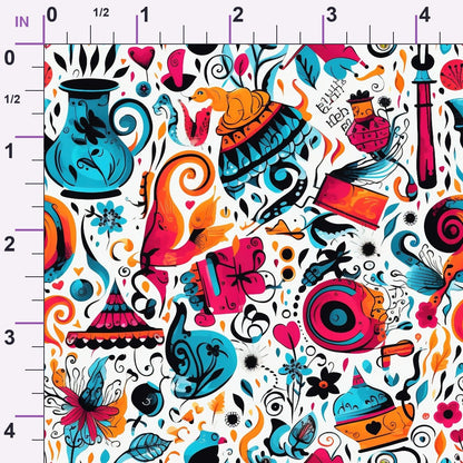 Whimsical Teatime Pattern 12 Minky Fabric