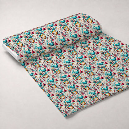 Whimsical Teatime Pattern 4 Minky Fabric