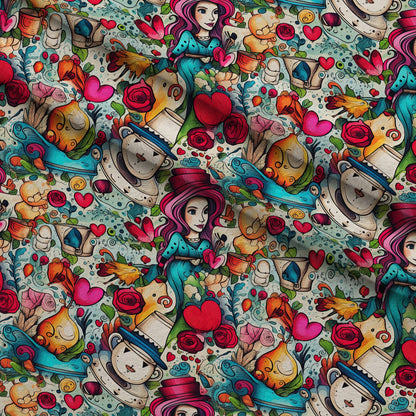 Whimsical Teatime Pattern 6 Minky Fabric