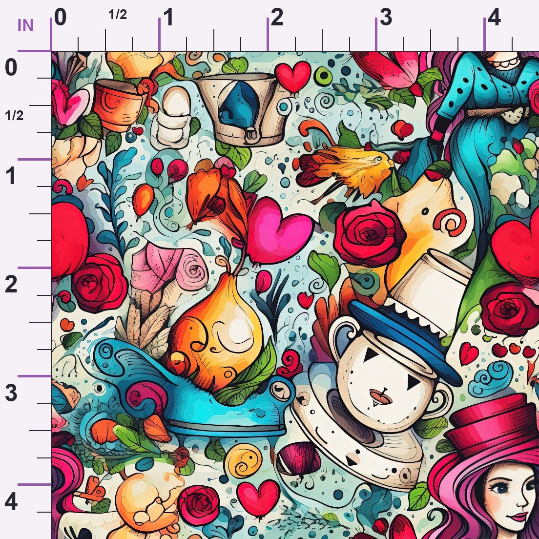 Whimsical Teatime Pattern 6 Minky Fabric