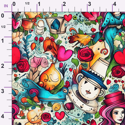 Whimsical Teatime Pattern 6 Minky Fabric