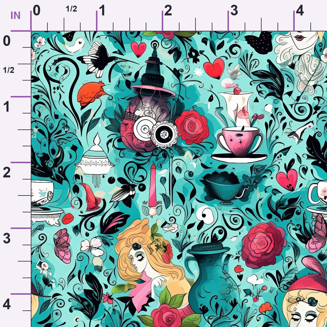 Whimsical Teatime Pattern 8 Minky Fabric