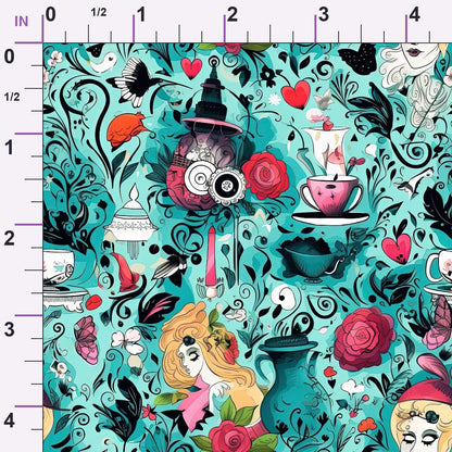 Whimsical Teatime Pattern 8 Minky Fabric