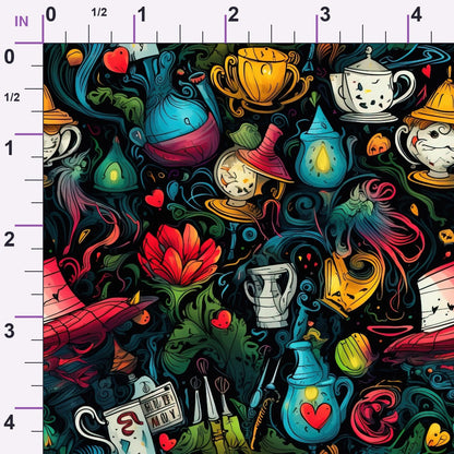 Whimsical Teatime Pattern 9 Minky Fabric