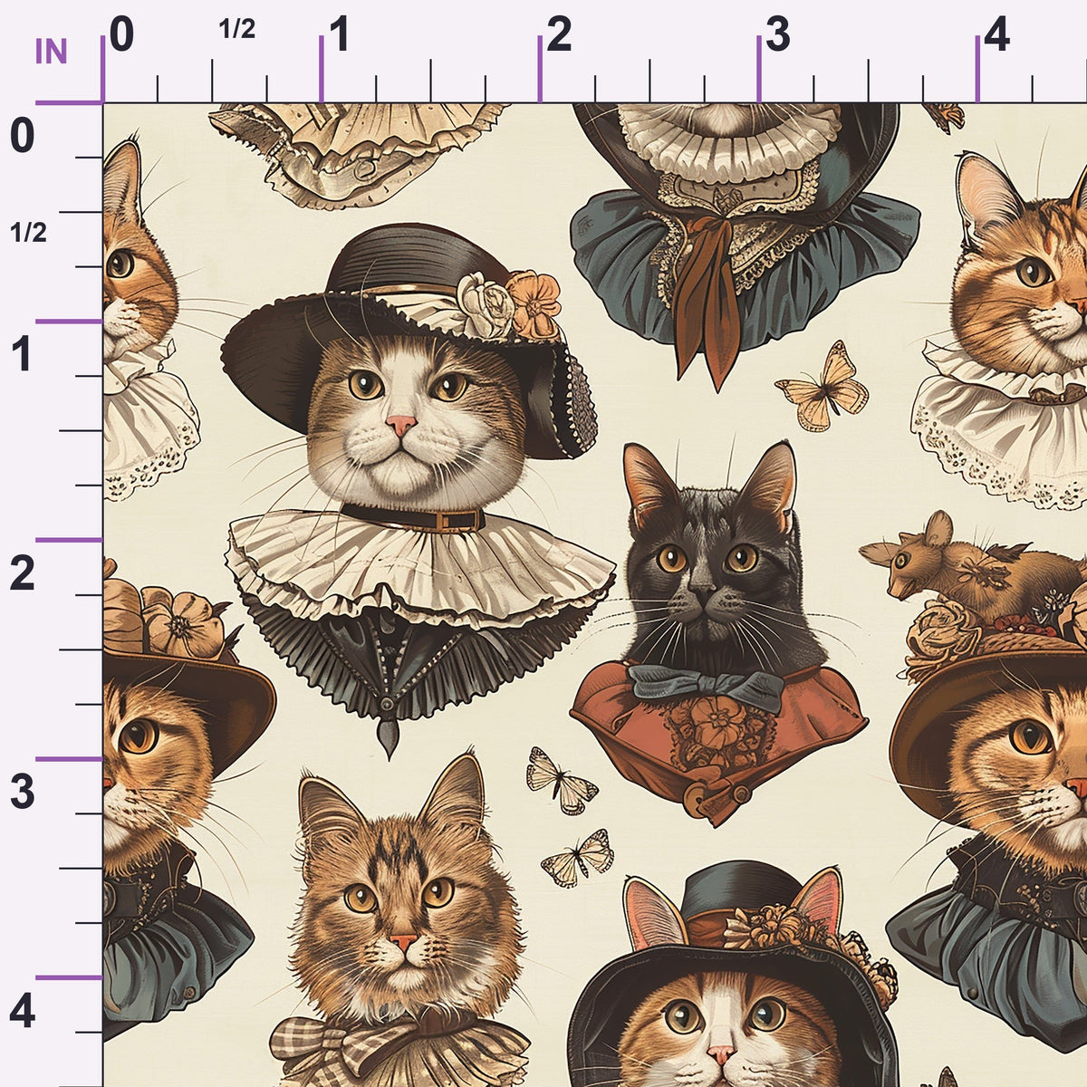 Whiskered Gentry Pattern 5 Minky Fabric
