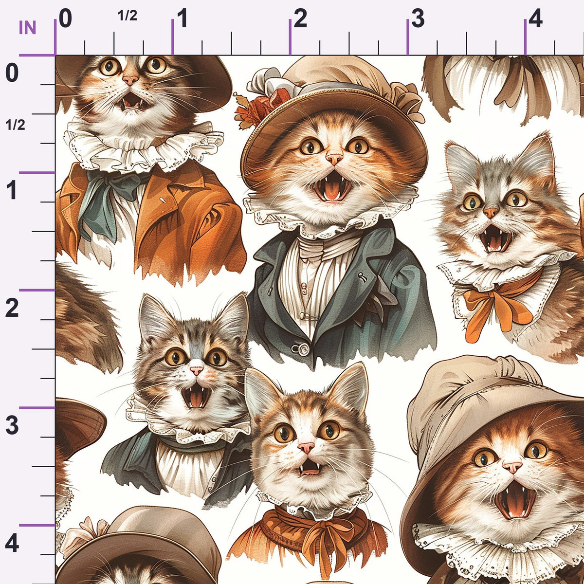 Whiskered Gentry Pattern 6 Minky Fabric