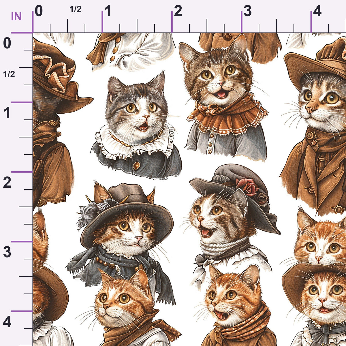 Whiskered Gentry Pattern 8 Minky Fabric
