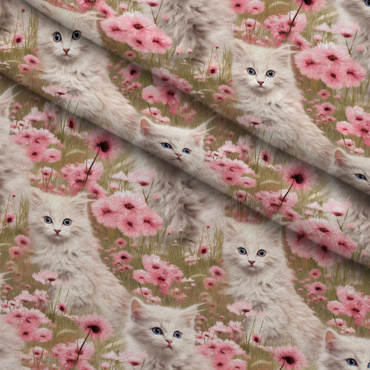 Whiskers and Blossoms Pattern 11 Minky Fabric