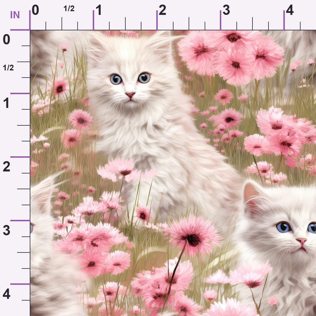 Whiskers and Blossoms Pattern 11 Minky Fabric
