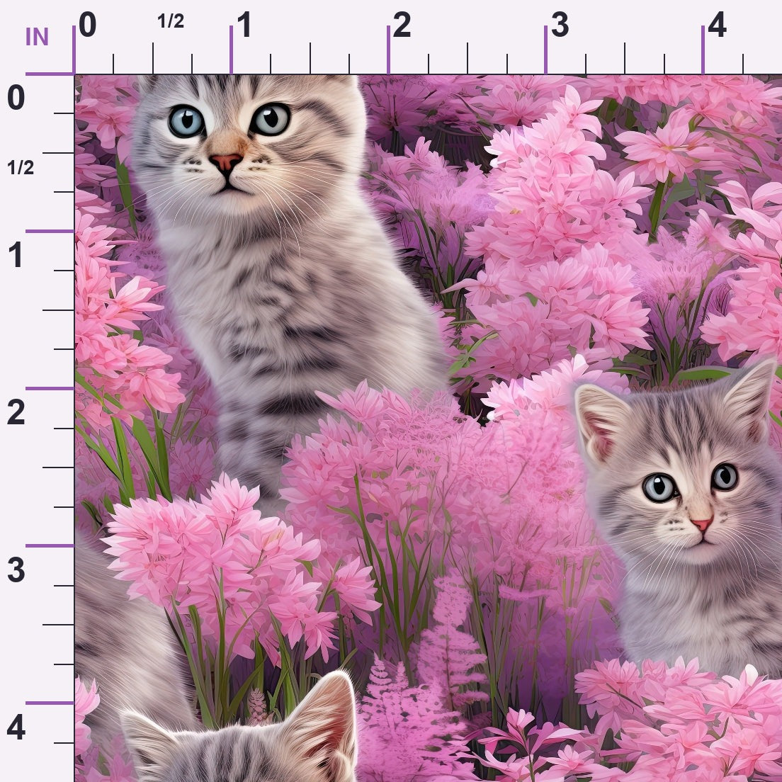 Whiskers and Blossoms Pattern 12 Minky Fabric