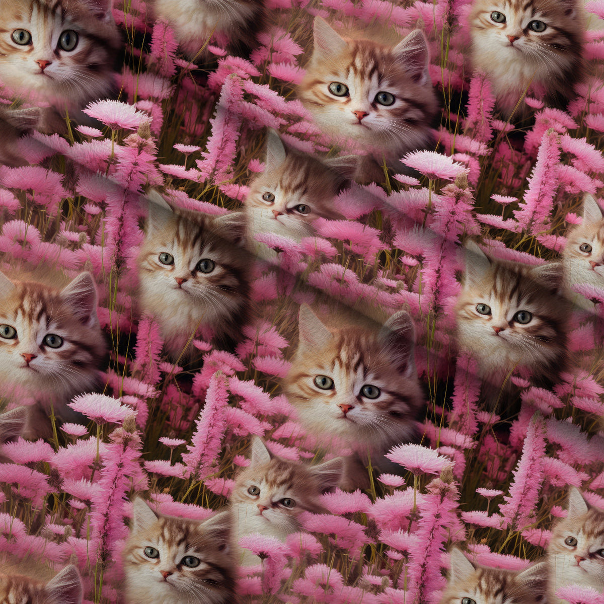 Whiskers and Blossoms Pattern 2 Minky Fabric