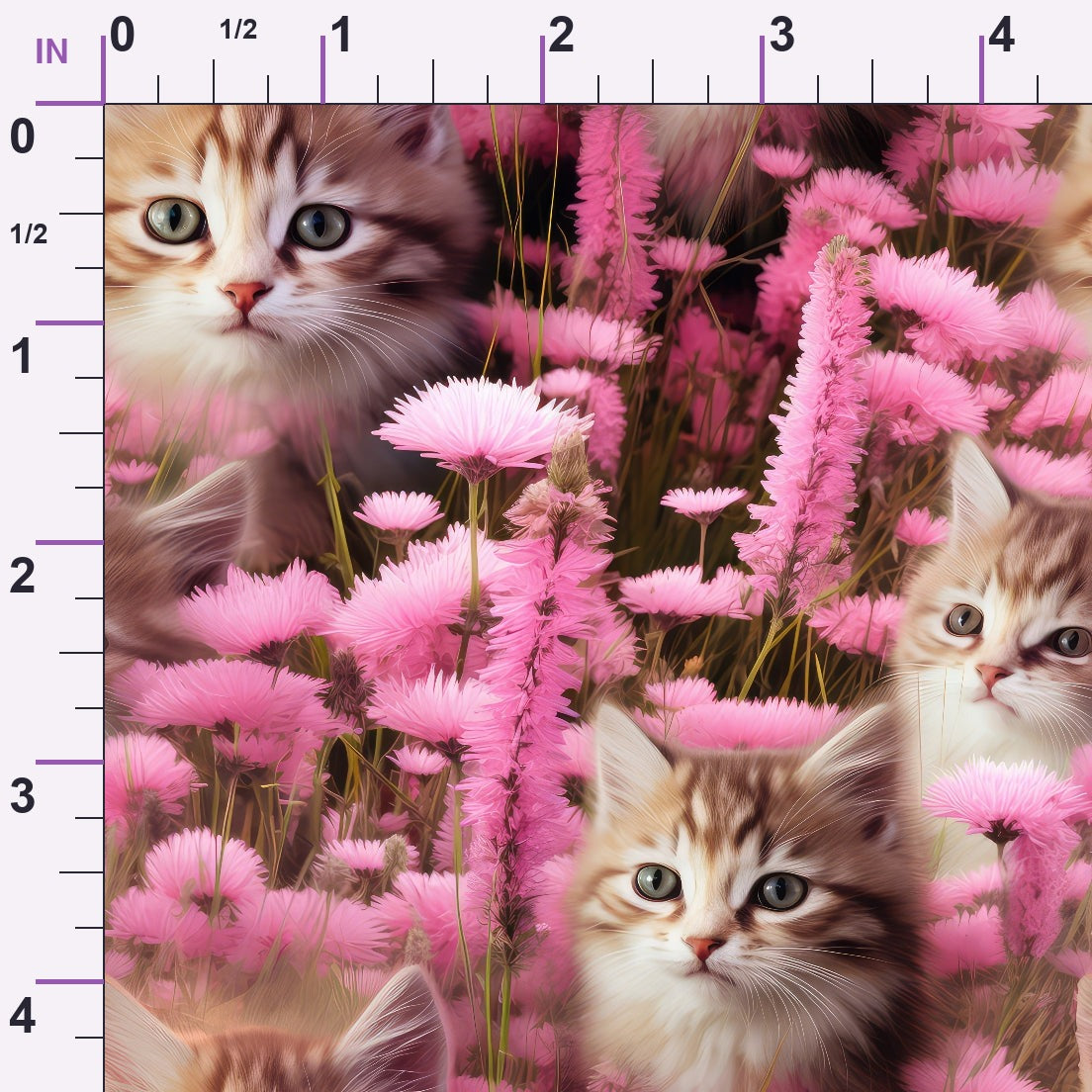 Whiskers and Blossoms Pattern 2 Minky Fabric