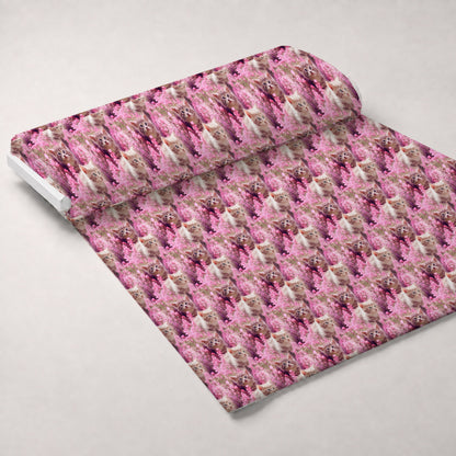 Whiskers and Blossoms Pattern 4 Minky Fabric