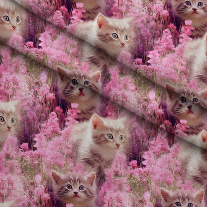 Whiskers and Blossoms Pattern 4 Minky Fabric