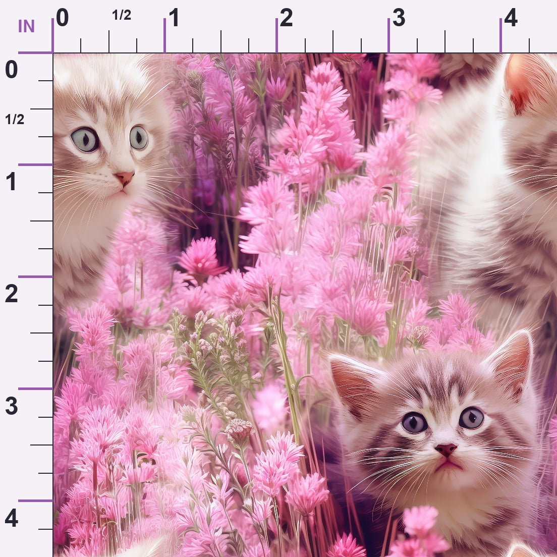 Whiskers and Blossoms Pattern 4 Minky Fabric
