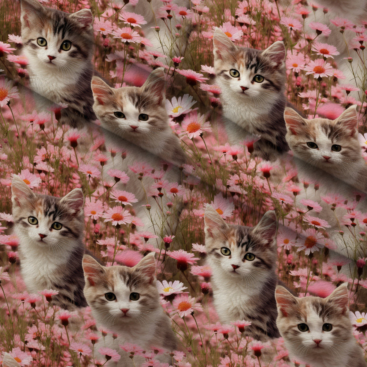 Whiskers and Blossoms Pattern 5 Minky Fabric