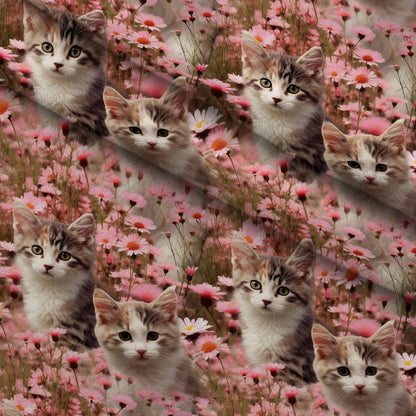 Whiskers and Blossoms Pattern 5 Minky Fabric