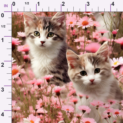 Whiskers and Blossoms Pattern 5 Minky Fabric