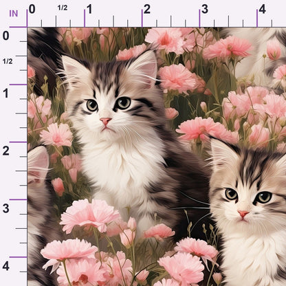 Whiskers and Blossoms Pattern 7 Minky Fabric
