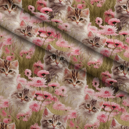 Whiskers and Blossoms Pattern 8 Minky Fabric