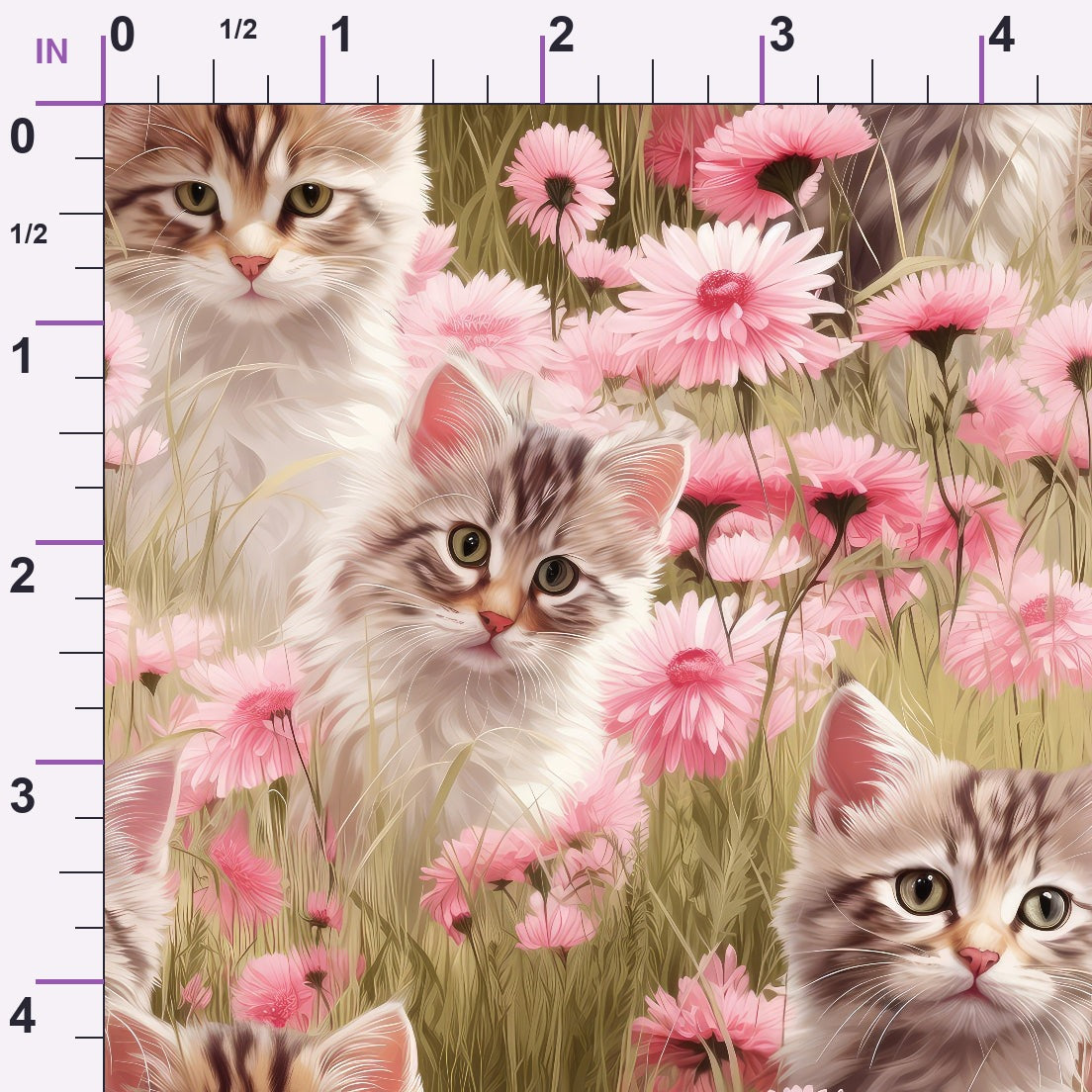 Whiskers and Blossoms Pattern 8 Minky Fabric