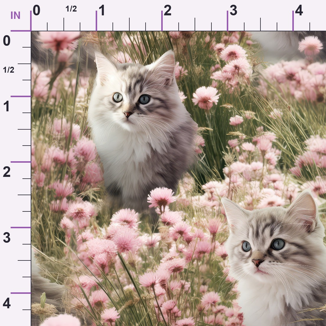 Whiskers and Blossoms Pattern 9 Minky Fabric