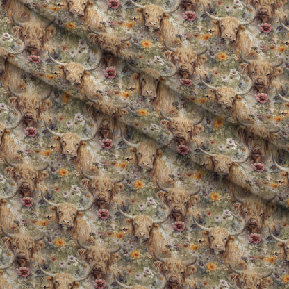 Wildflower Herd Pattern 1 Minky Fabric