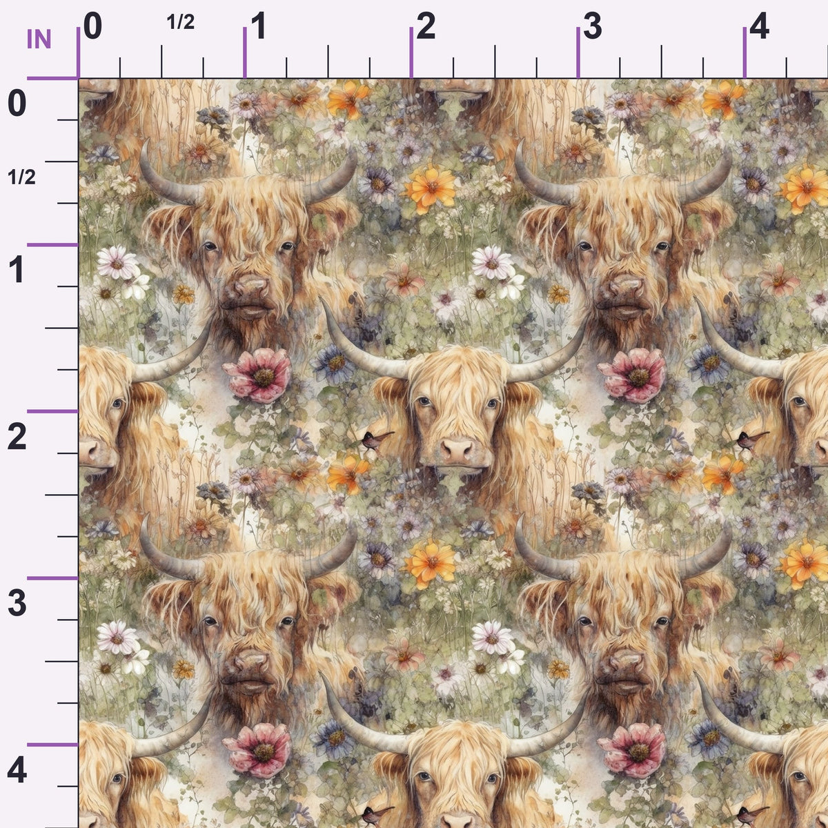 Wildflower Herd Pattern 1 Minky Fabric