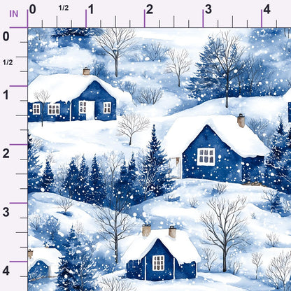 Winter Landscape Minky Fabric