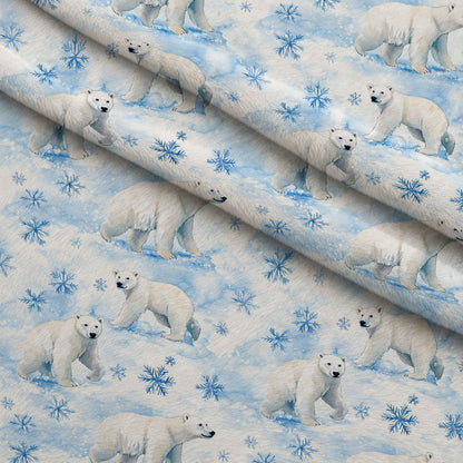 Winter Polar Bears Minky Fabric