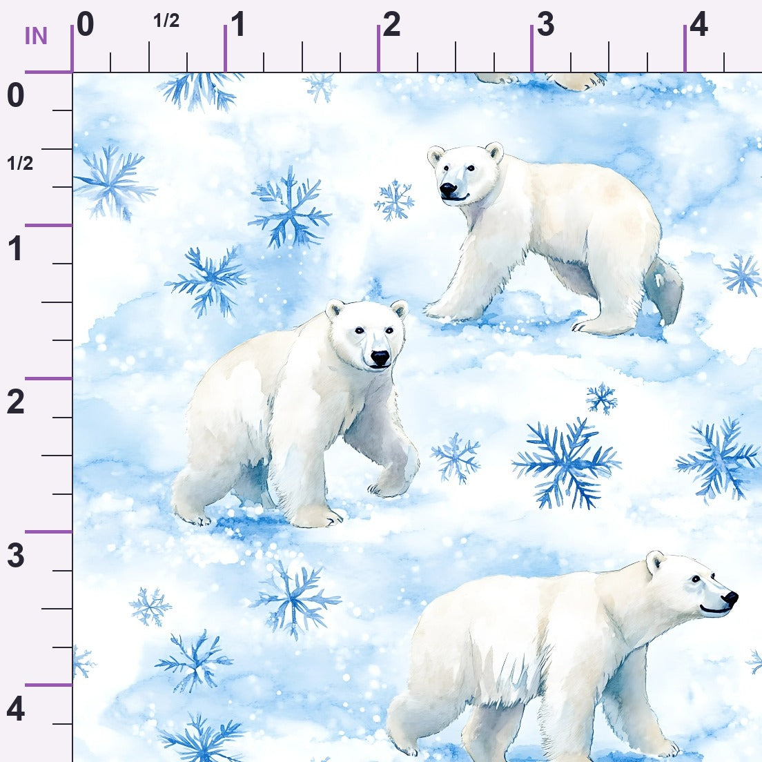 Winter Polar Bears Minky Fabric