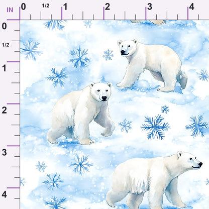 Winter Polar Bears Minky Fabric