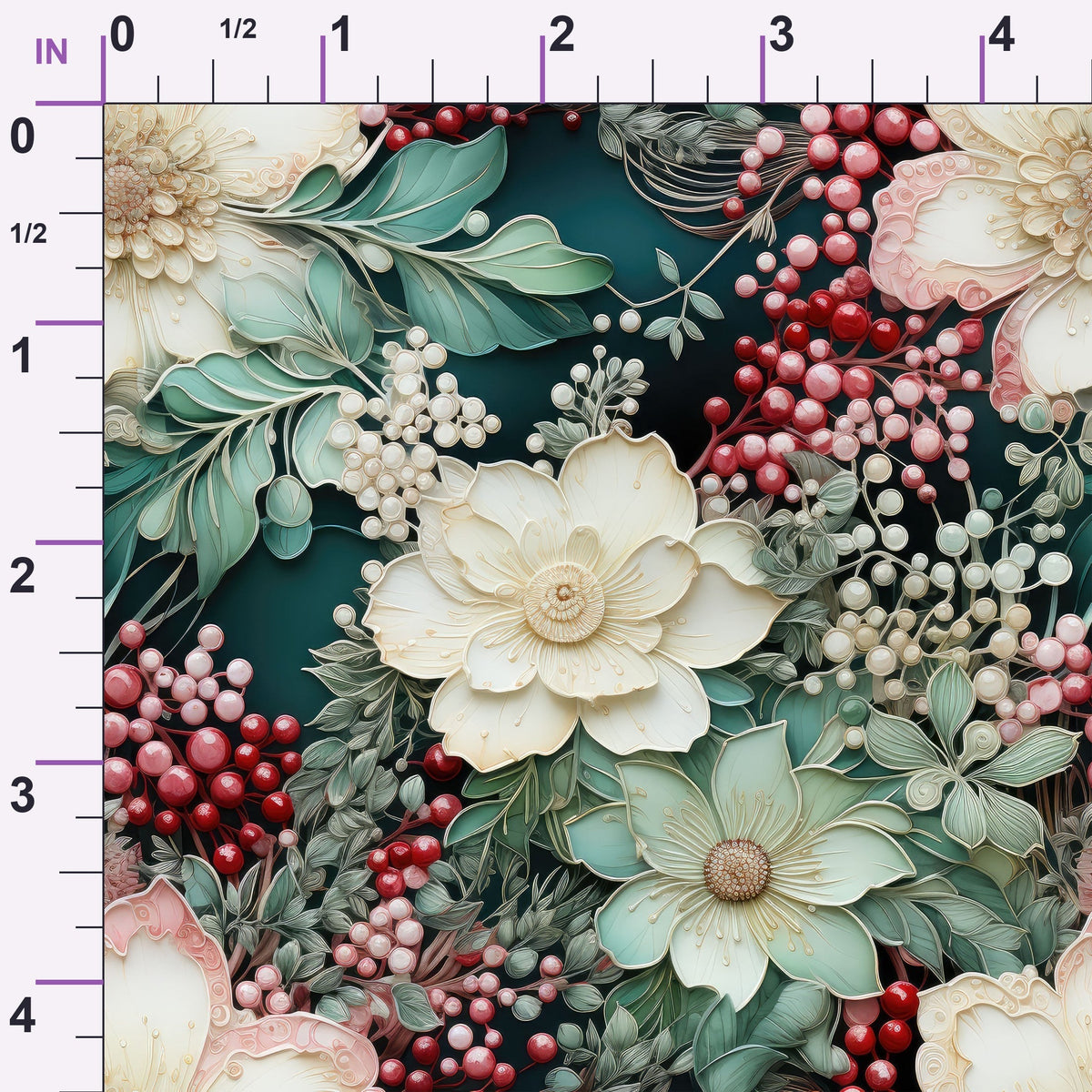 Winterberry Blooms Pattern 10 Minky Fabric