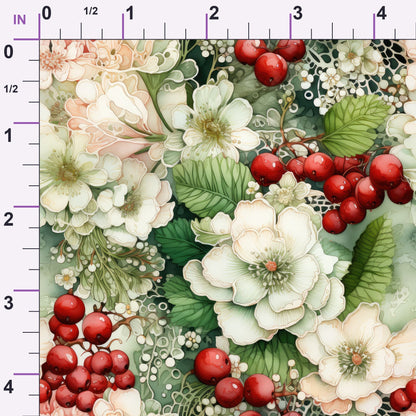 Winterberry Blooms Pattern 11 Minky Fabric