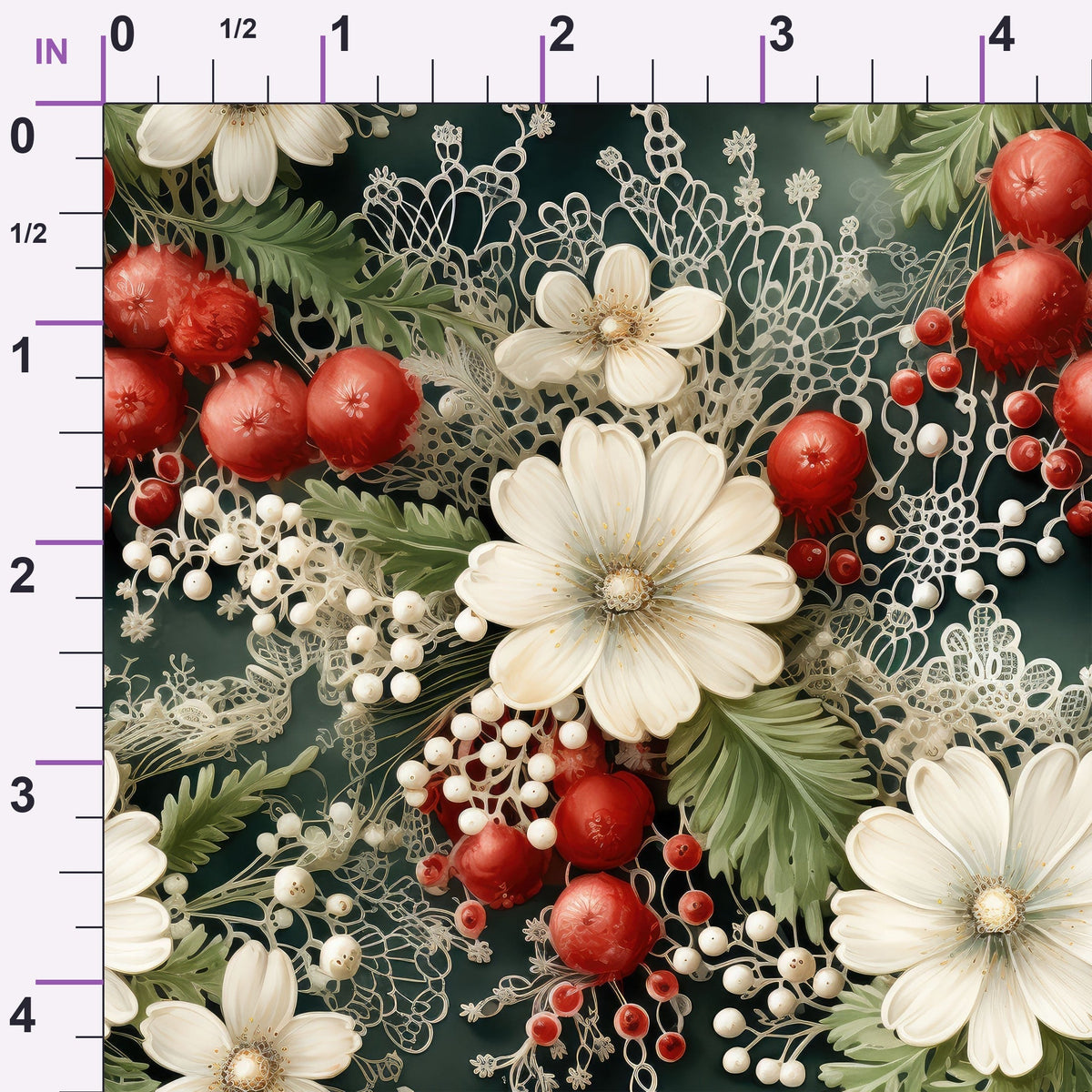 Winterberry Blooms Pattern 12 Minky Fabric