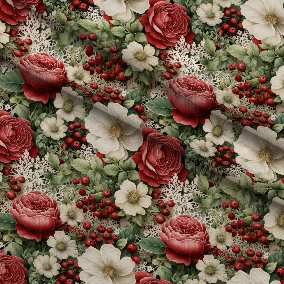 Winterberry Blooms Pattern 14 Minky Fabric